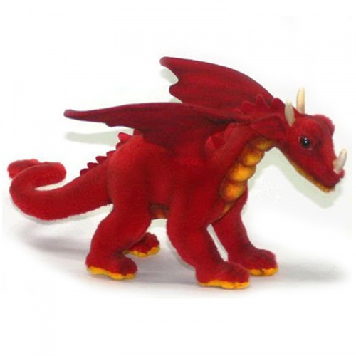 Hansa Realistic Red Dragon Plush Soft Toy Animal